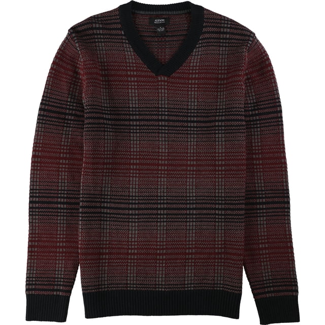 Alfani suéter con cuello en V para hombre, rojo, grande