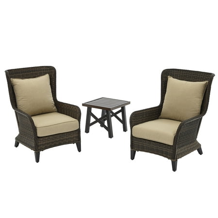 Better Homes & Gardens Camrose Chat Set with Cushions, 3 Piece, Beige