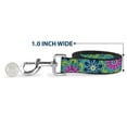 thumbnail image 5 of Buckle-Down Pet Leash, Dog Leash, Floral Burst Turquoise Blues Pinks Yellow Green, 4 Feet Long 1.0 Inch Wide, 5 of 6