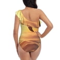 thumbnail image 5 of Honeii Sunset Dancing Dolphin A for women's one-piece swimsuit featuring a chic one-shoulder design experience elegance and style in the water-Medium, 5 of 6