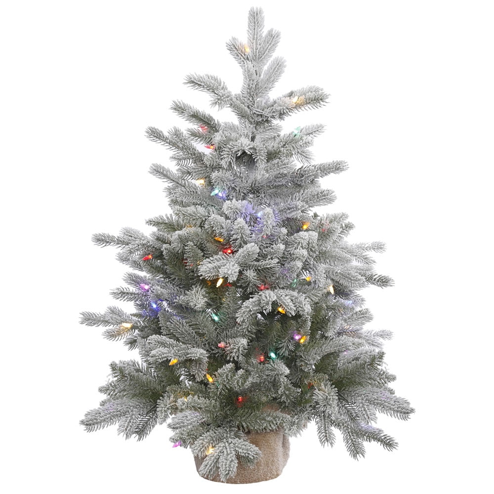 Vickerman Pre-Lit 3' Frosted Sable Artificial Christmas ...