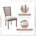 thumbnail image 4 of Tzicr French Dining Chairs Set of 6,Mid Century Upholstered Dining Chairs with Square Backrest Solid Wood Frame,Farmhouse Dining Chairs for Dining Room, Bedroom, Kitchen., 4 of 6