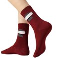 thumbnail image 4 of Cutuoiiu Womens Casual Socks Regular Fit Solid Color Rib Cuff Vintage Mid Calf Socks Cute Puppy Pattern Knit Socks Soft Stretch Socks for Daily Wear, 4 of 6