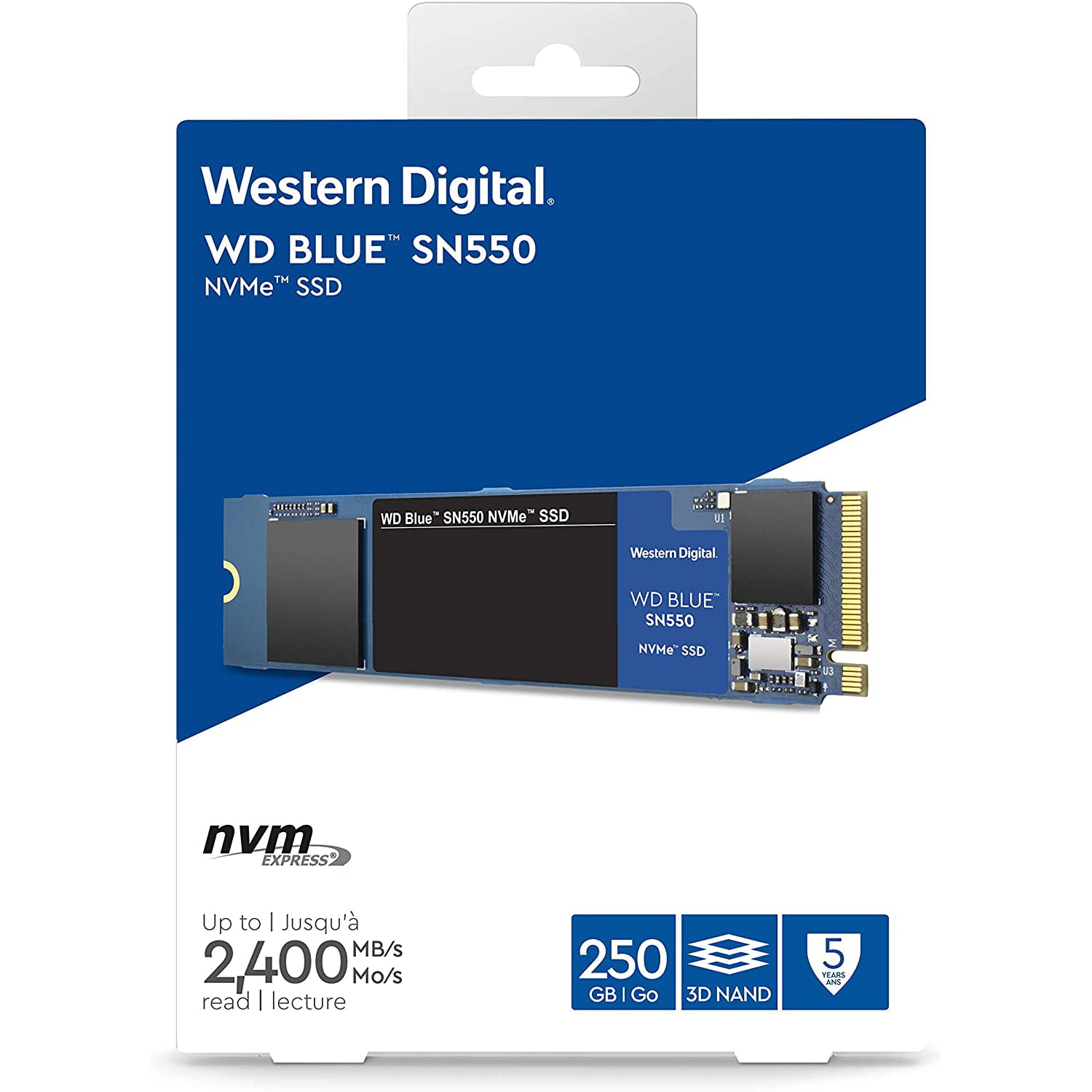 Perth halv otte Arrowhead Western Digital 250GB WD Blue SN550 NVMe Internal SSD - Gen3 x4 PCIe 8Gb/s,  M.2 2280, 3D NAND, Up to 2,400 MB/s - WDS250G2B0C - Walmart.com