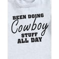 thumbnail image 6 of Genuiskids Western Baby Boy Clothes Cowboy Outfit Shorts Sleeve Letter Print Shirt Top Cow Spot Pants 2PCS Summer Clothes, 6 of 9