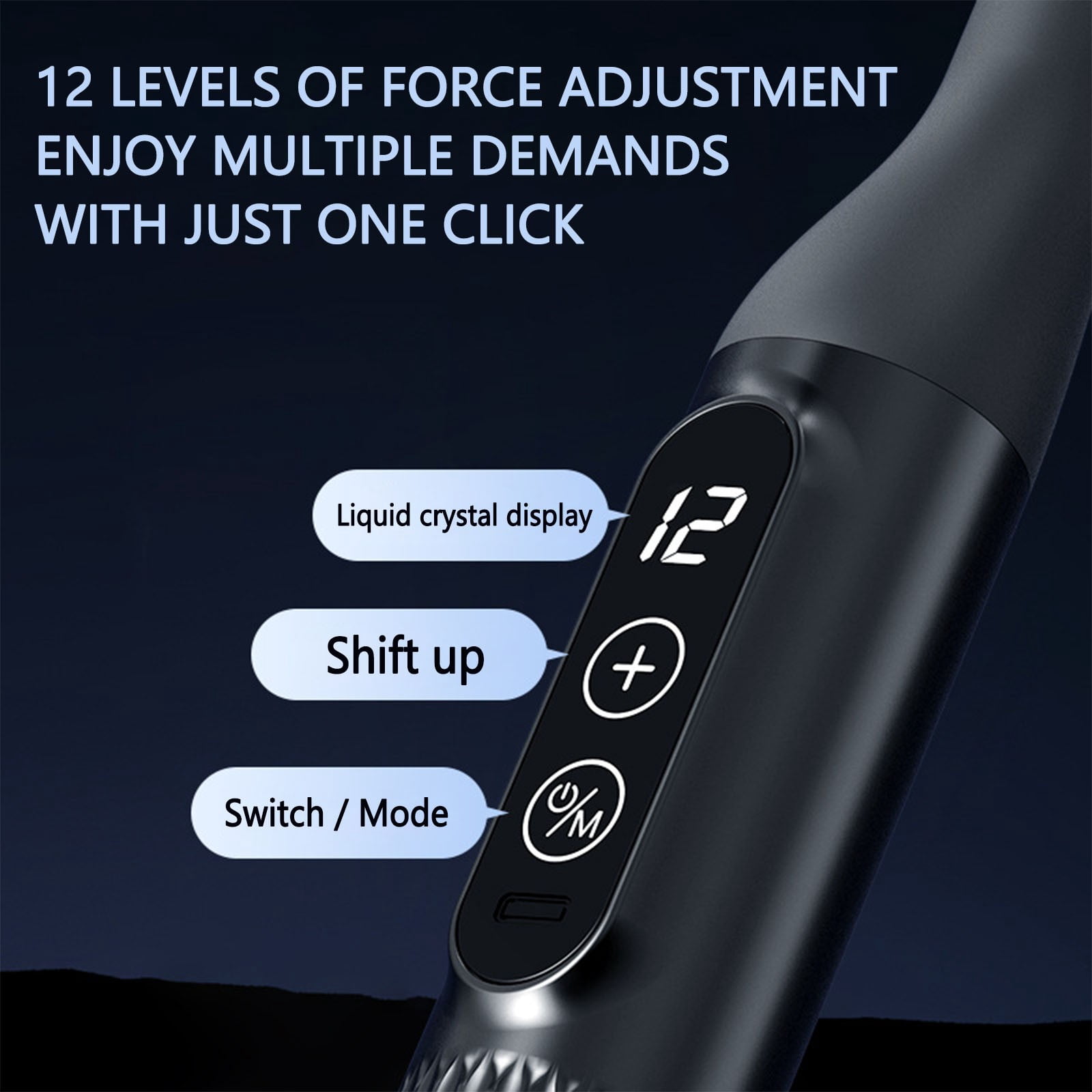 Long Handle Massage Gun for Back and Shoulders,Ergonomic Extended Reach Deep Tissue Massager,Infinitely Adjustable Speed & 5 Replaceable Heads,LCD Screen Display For Back Neck Shoulders Waist Legs