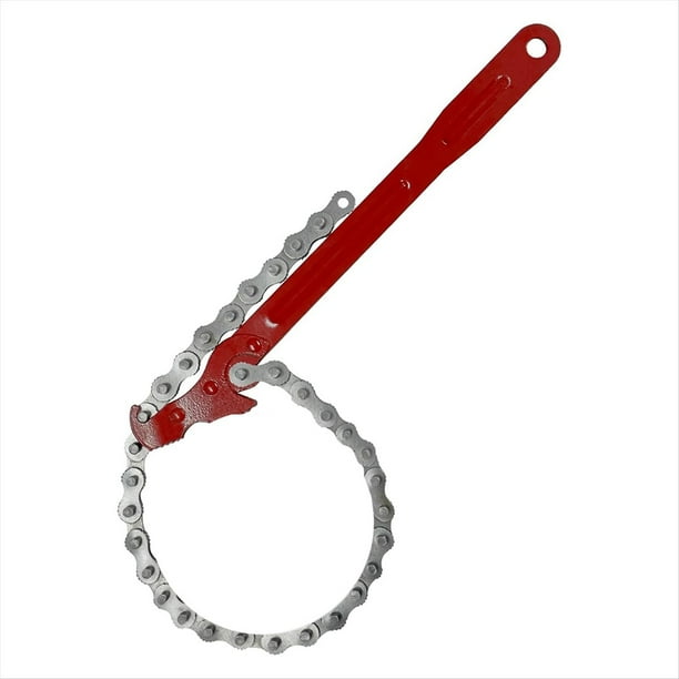 Llave de Cadena, Llave de Correa de 12 Pulgadas, Llave de Tubo de Cadena de Acero Al Carbono Resistente para Semirremolque, Drenaje de Llave Universal