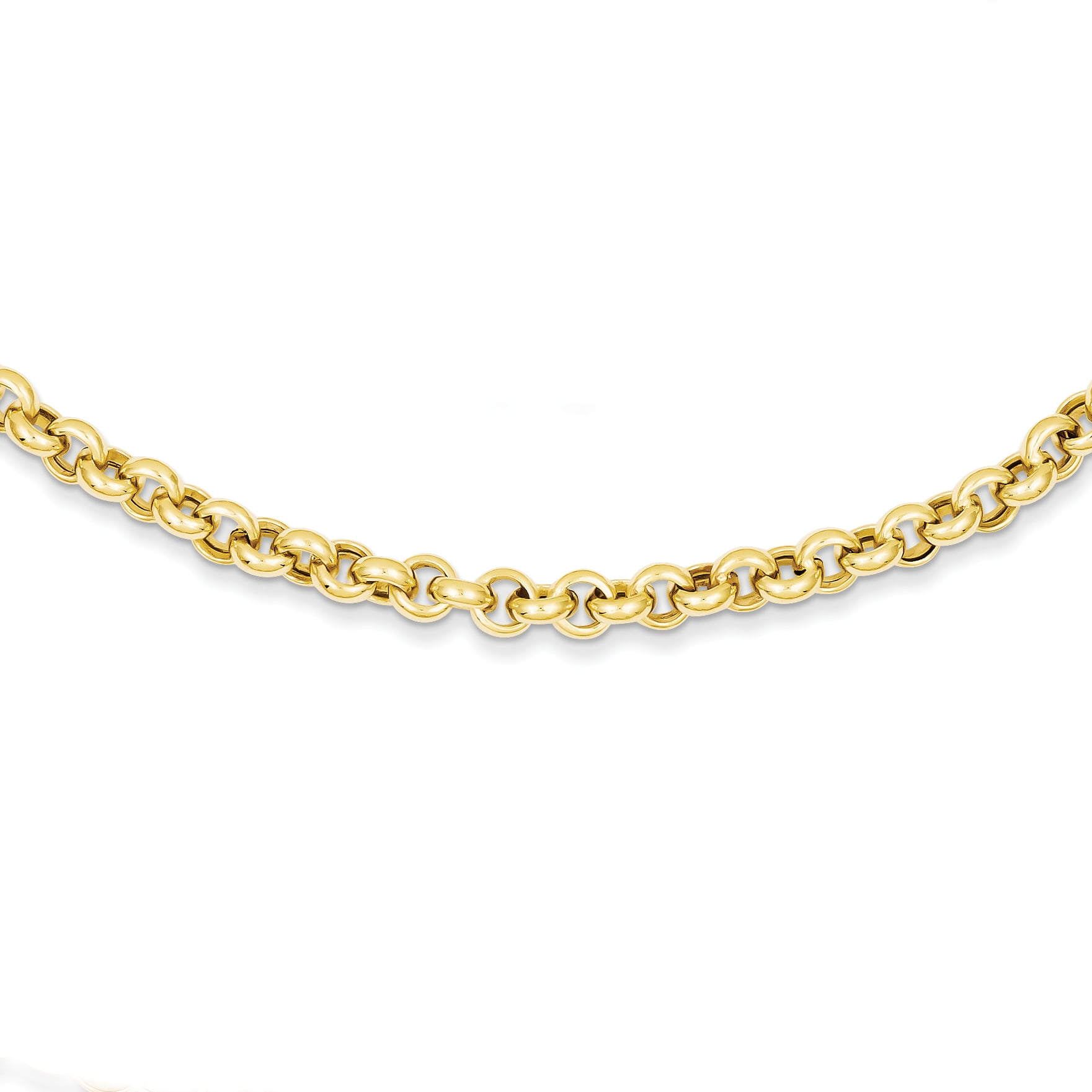 14k Yellow Gold 18 Inch 5mm Rolo Cuban 