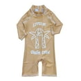 thumbnail image 2 of EQWLJWE Boy Girl Surfing Swimsuit One Piece Cute Cartoon Print Long Sleeve Zipper Swimwear Toddler Bathing Suit Rash Guard Beachwear Sunsuit for Seaside Beach Khaki(9Months-5Years), 2 of 5