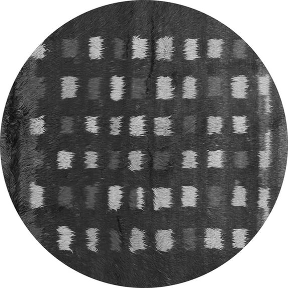 Ahgly Company Indoor Round Abstract Gray Contemporary Area Rugs, 3' Round