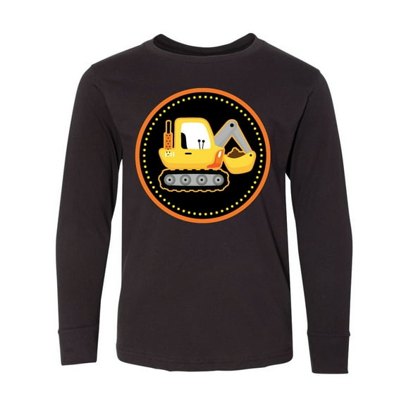 Inktastic Construction Digger Truck Long Sleeve Youth T-Shirt