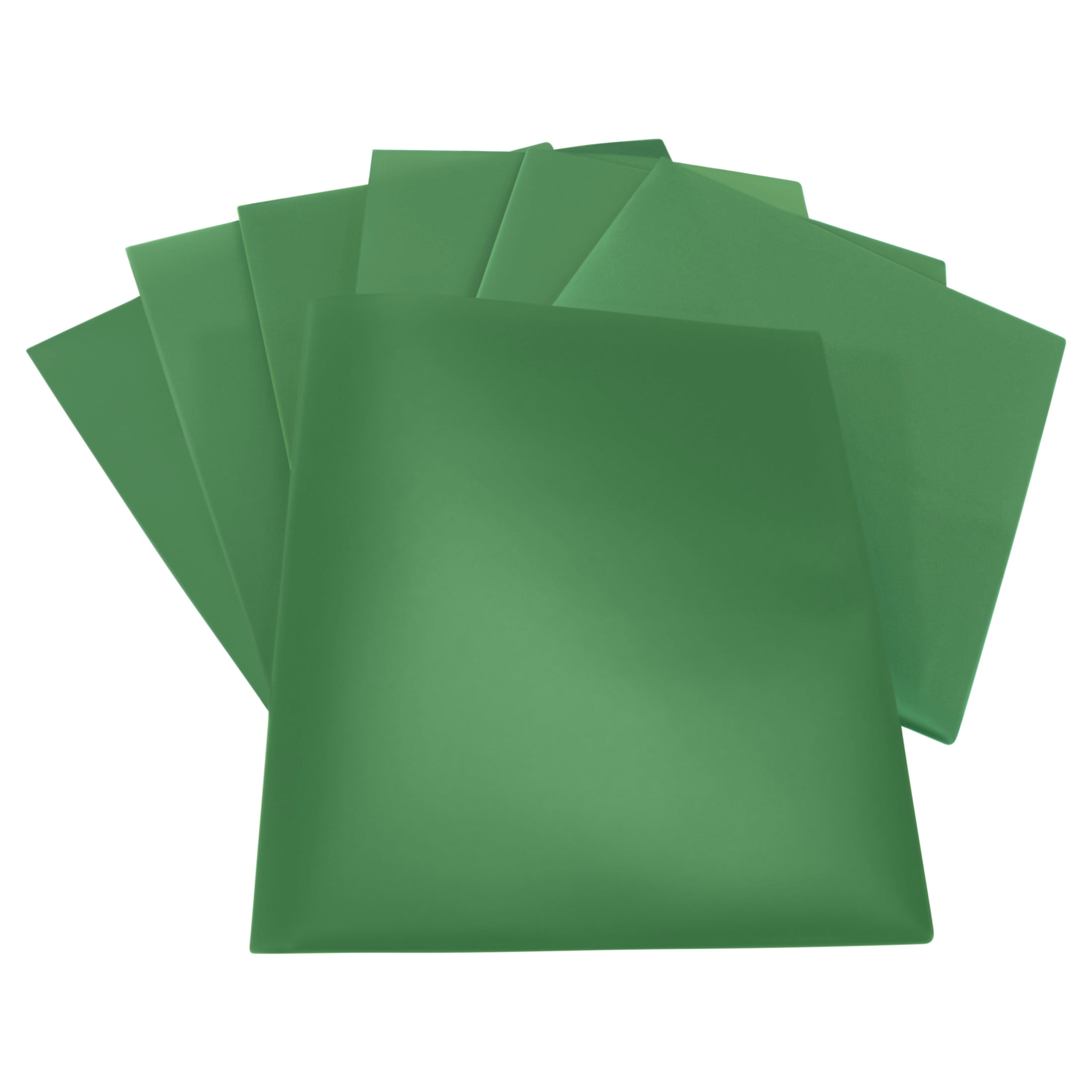 2-Pocket Poly Folders, Green, Pack of 25