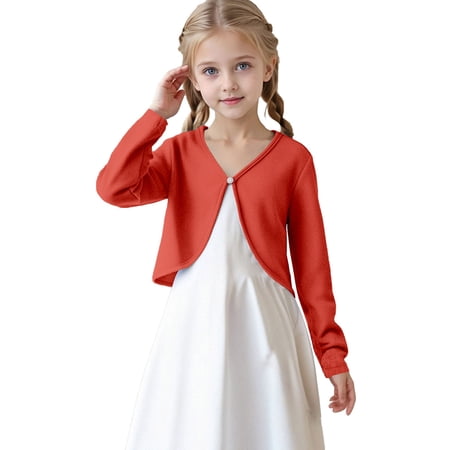 EnJoCho Girl s Summer Crochet Cardigan Sweater Tie Front Hollow Out Tops Boler𝗈 𝖲hrug Knitted Boho Cute Cover Up Girls Cardigan Back-To-School Knit Sweater Fall
