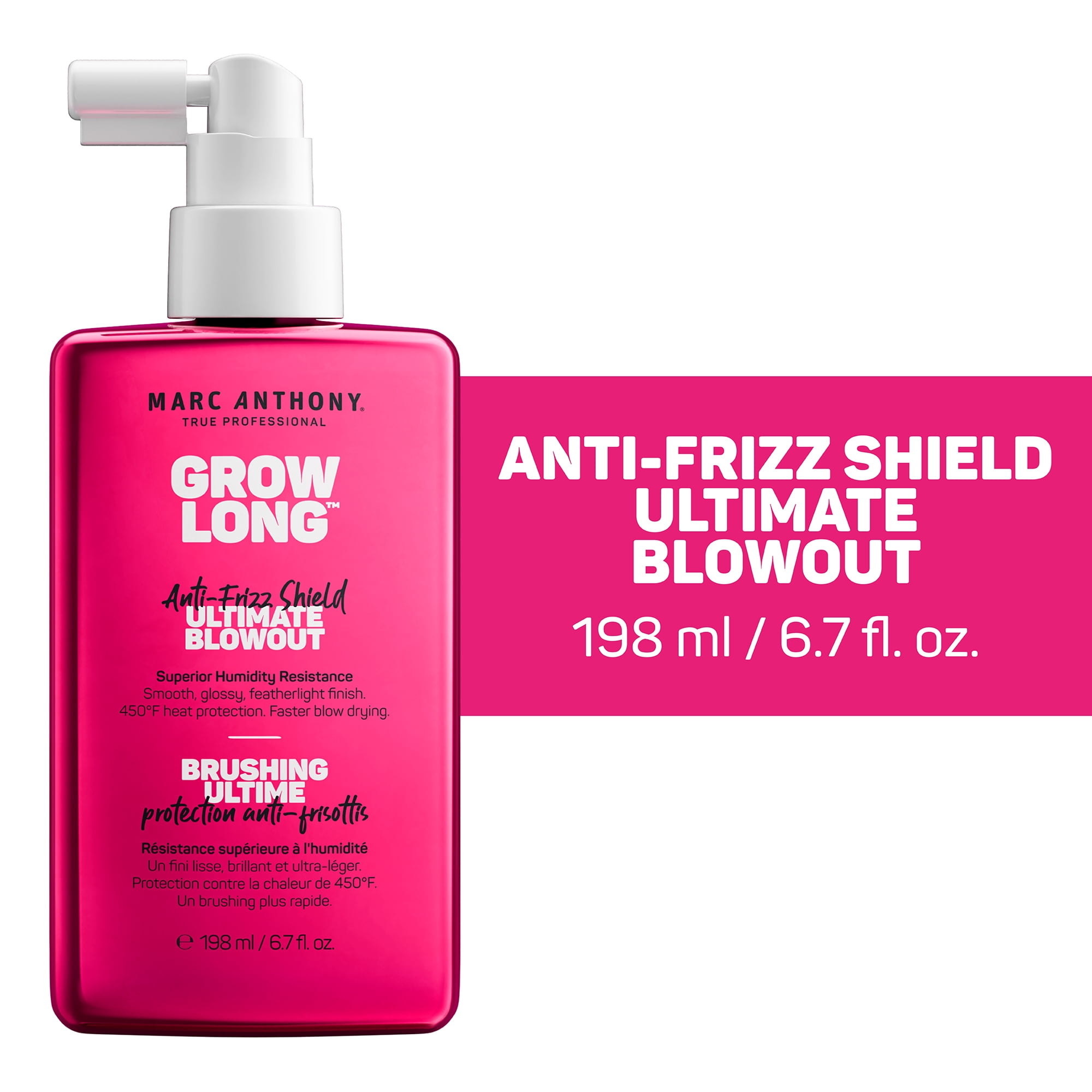 Marc Anthony Grow Long Anti-Frizz Shield Ultimate Blowout Spray, All Hair Types, 6.7 fl oz