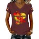 thumbnail image 1 of Women's Germany Football Graphic T-Shirt, V-Neck Casual Letter Print T-Shirt, Fashion Short Sleeve Graphic Tee, Summer Daily Lightweight Tops for Soccer Tournament 2026 Wine Size: M, 1 of 4