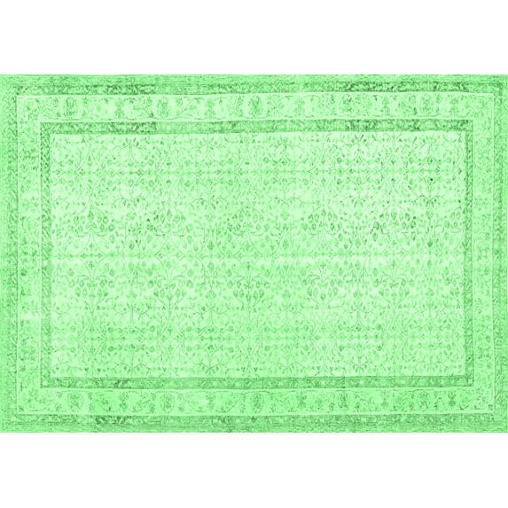 Ahgly Company Indoor Rectangle Persian Emerald Green Traditional Area Rugs, 2' x 4'
