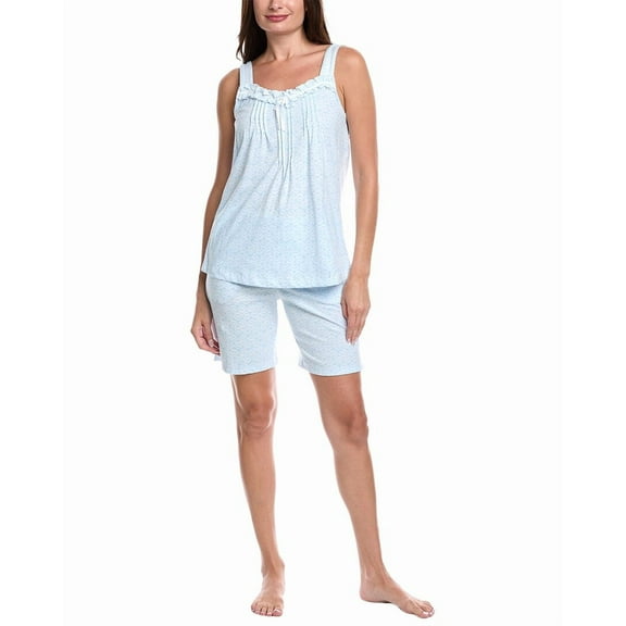Carole Hochman womens 2pc Top & Short Bermuda Sleep Set, XL, Blue