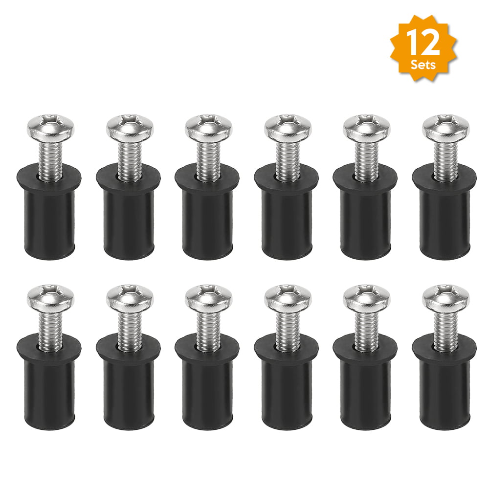 12 Set Well Nuts with Stainless Steel Screws for Kayak Canoe Boat Marine J7P2 