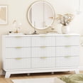 thumbnail image 2 of Ktaxon Modern 9 Drawer Dresser Fluted Wood Chest of Drawers with Soft Close Slides Storage Cabinet for Bedroom, Living Room, Entryway White, 2 of 10