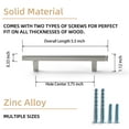 thumbnail image 4 of Goo-Ki Brushed Nickel Drawer Handles 3.8 in (96mm) Hole Centers Straight Cabinet Pull,6-Pack Solid Cabinet Handles for Kitchen Cabinets and Dresser Drawers, 4 of 6