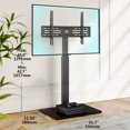 thumbnail image 6 of FITUEYES Tempered Glass Base Floor TV Stand 32-65 Inch, Height adjustable,Swivel TV Stand with Mount,Black, 6 of 8