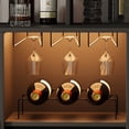 thumbnail image 3 of Wine Bar Cabinet – Farmhouse Liquor Cabinet – LED Light & Power Outlets – Wood Buffet Sideboard – Wine Racks & Glass Holder – Kitchen, Dining Room & Living Room – Black, 3 of 7
