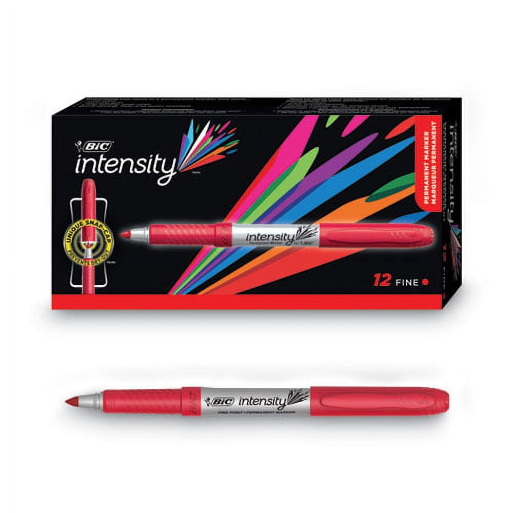 Intensity Fine Tip Permanent Marker, Fine Bullet Tip, Rambunctious Red, Dozen | Bundle of 10 Dozen