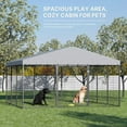 thumbnail image 2 of ALAULM 10x10x6 FT Large Outdoor Dog Kennel,Anti-Rust Galvanized Steel Dog Pen with Double Locks,Heavy Duty Dog Enclosure Fence with UV & Water Resistant Roof Cover for Outside, 2 of 8