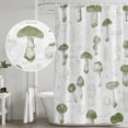 thumbnail image 5 of Sage Green Mushroom Shower Curtain, Waterproof Shower Curtains for Bathroom, Vintage Botanical Autumn Farmhouse Washable Fabric Bathtub Curtain Set Bath Decor with 12 Hooks Stall 36"x72", 5 of 8