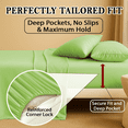 thumbnail image 2 of Amay 500 Thread Count Cotton Bed Sheet Set, 4-Piece Deep Pocket Bedding Set, Soft & Breathable All-Season Sheets, Non-Standard, Sage Green, 2 of 7