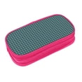 thumbnail image 3 of XMXY Houndstooth Checkered Pencil Case Cute Aesthetic, Portable Pencil Bags with Compartments Zipper Pink, 3 of 7