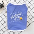thumbnail image 1 of Cheers Pet Tops Letter Print Breathable Light Blue Small Dog Vest for Birthday, 1 of 2