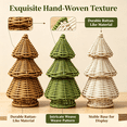 thumbnail image 4 of 3 Pack Wicker Rattan Christmas Tree, Hand Woven Christmas Tree Set, Christmas Decoration Gift for Mantel Fireplace Home (Brown), 4 of 7