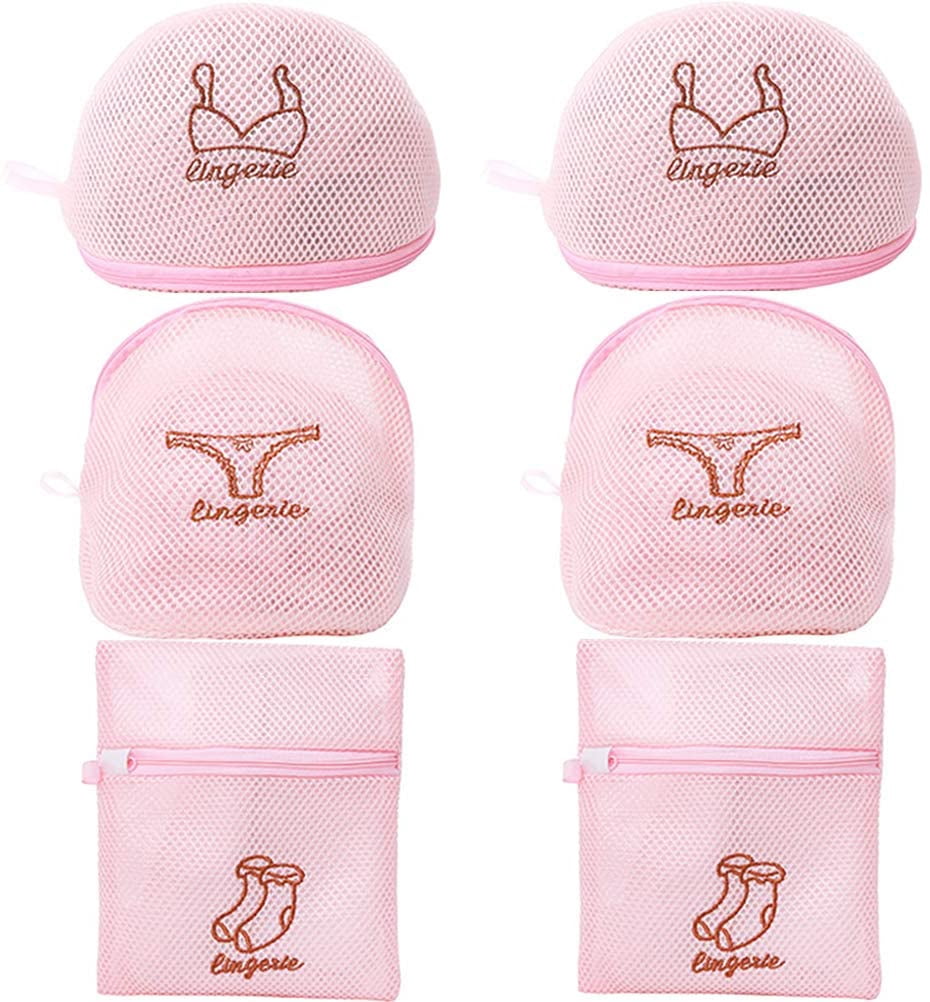 6 Filets à Linge Pour Machine - Protection Soutiens-gorge, Lingerie, Chaussettes - Lavage En Toute Sécurité - Zip Doux - 4