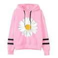 thumbnail image 1 of MRULIC Chandail en Molleton pour Femmes, Sweat à Capuche à Manches Longues Rayé, Pull à Capuche, Blouse, Chandails en Molleton pour Femmes, Rose + TTG, 1 of 2