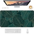 thumbnail image 2 of Teal Tropical Leaves XXL Gaming Mouse Pad 32" x 16" Desktop Decor, Cute Men Women Office Supplies, XL Mouse Mat for Laptop & Keyboard, Ideal for Work and Home, 2 of 6