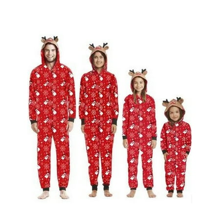 

wybzd Family Christmas Matching Outfits Long Sleeve T-Shirt Santa Claus Elk Cartoon Print + Casual Trouser Pant Set
