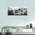 thumbnail image 6 of Canvas Wall Art For Living Room Modern Wall Decorations For Bedroom Foggy Forest Trees Landscape Wall Painting Office Wall Decor Ready To Hang Framed Wall Pictures Home Decor 12X16 3 Panels, 6 of 6
