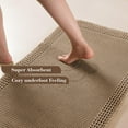 thumbnail image 4 of Waffle Bathroom Runner Rugs, Super Absorbent Bath Mat Non Slip Washable Quick Dry, Upgraded Ultra Soft Boho Bath Rugs with Tassels for Hallway Bedroom Laundry Room, 2'x6'(24"x72"), Brown, 4 of 6