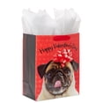 thumbnail image 2 of (2 pack) Hallmark Large Valentine's Day Gift Bag with Tissue Paper (Pug Bow), 2 of 9