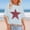 Bleu Clair, variante sur Tdoqot T-Shirts Graphiques pour Femmes - Coupe Ample Tendance Manches Courtes Décontractées Tops d'Été Vin Taille 2TG
