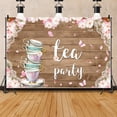 thumbnail image 3 of SUNOLIFE Tea Party Backdrop Banner Let's Partea Birthday Background for Tea Time Party Decorations 10x8ft, 3 of 3