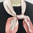 thumbnail image 3 of Wrapables Satin Neckerchief Square Scarf 26.5 x 26.5 Inches, Pink Magnolia, 3 of 5