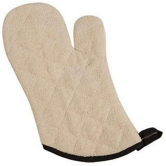 San Jamar 817TM Natural 17" Terry Cloth Oven Mitt - Pair