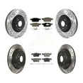thumbnail image 1 of Transit Auto Front Rear Coated Drilled Slotted Disc Brake Rotors and Ceramic Pads Kit for Car Lincoln MKC KDT-100668, 1 of 11