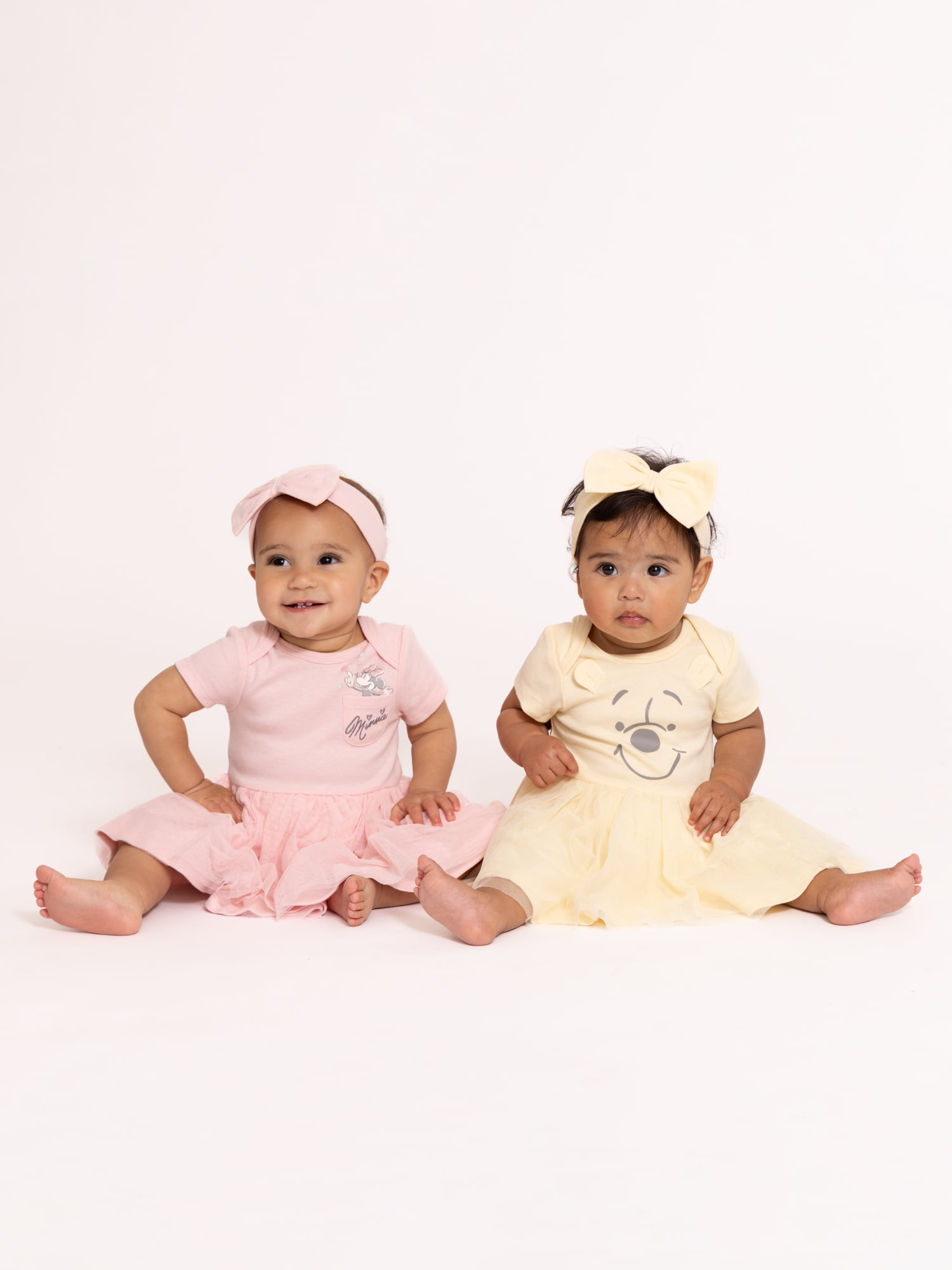 Disney Baby Wishes + Dreams Character Infant Baby Dress and Bow Headband Set, 2-Piece, Sizes Newborn-12 Months