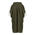 thumbnail image 3 of Ashirexll Skirts for Women Summer Bohemian Style Loose Fitting Casual Elastic High Waist Midi Skirts for Women with Pocket Army Green XXL, 3 of 4