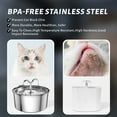 thumbnail image 5 of Cat Water Fountain , 3.2L/108OZ Stainless Steel Pet Water Dispenser Automatic Metal Dog Drinking Fountains Water Bowl with 3 Replacement Filters Ultra-Quiet Pump and Waterproof Food Mats, 5 of 7