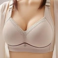 thumbnail image 3 of Bigersell Plus Size Bra for Women Full-Coverage Wireless Bras Ladies V-Neck Push up Bra Padded Bralette Comfort Wide Strap Soft Wire-Free Bra Everyday Bra Underwear Y-9-Khaki 40, 3 of 3
