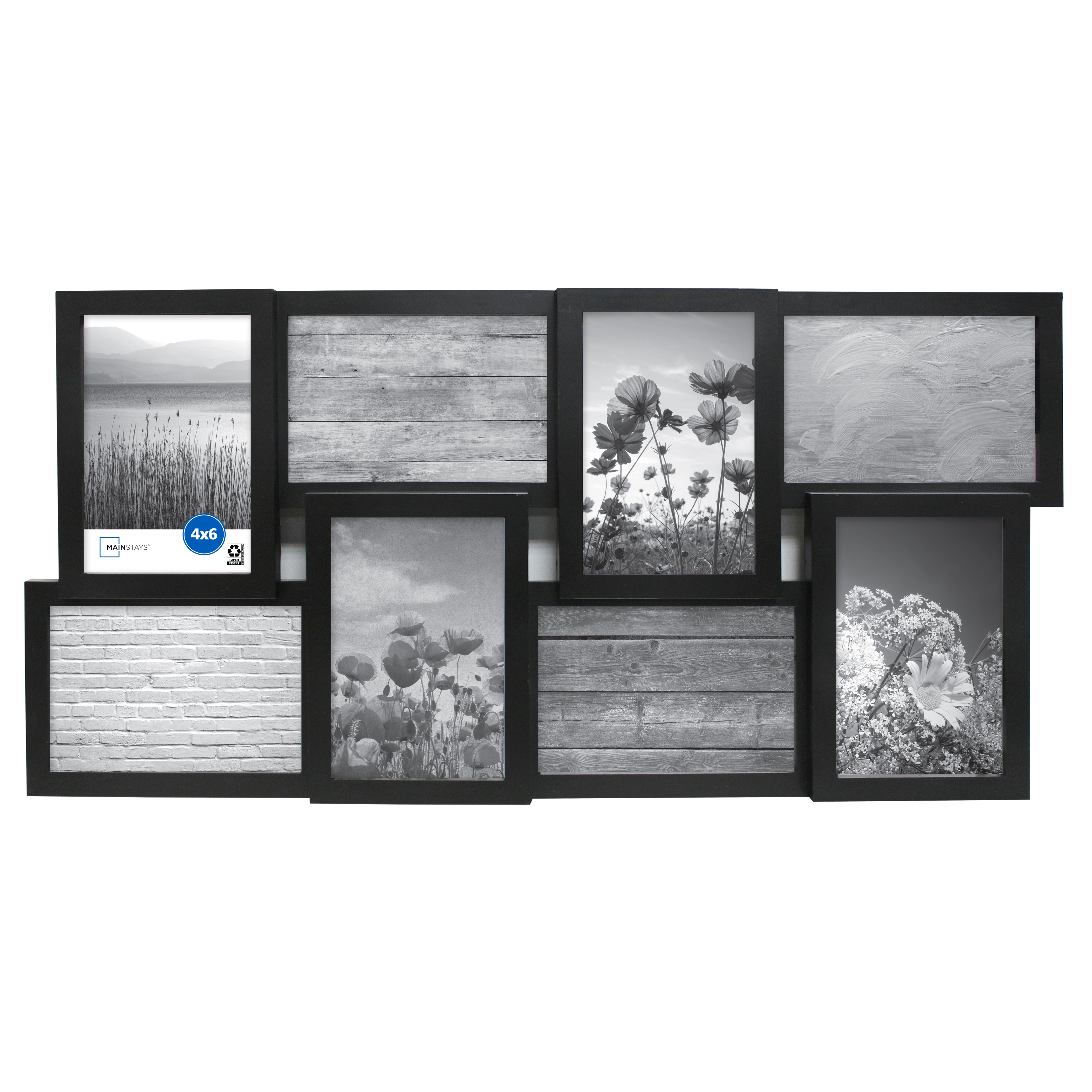 Mainstays 8-Opening 4x6 Linear Black Collage Picture Frame - Walmart.com
